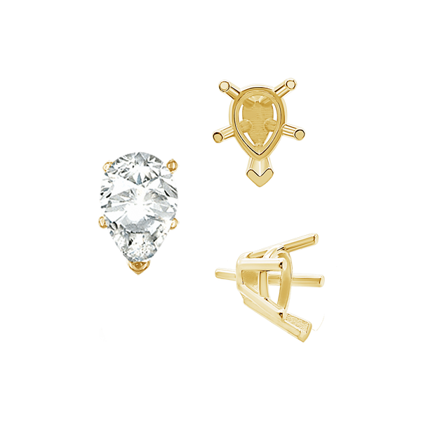 ITI NYC V-End Pear Shape Solitaire Settings With Peg in 14K Gold (5.00 x 3.00 mm - 12.00 x 8.00 mm)