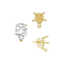Load image into Gallery viewer, ITI NYC V-End Pear Shape Solitaire Settings With Peg in 14K Gold (5.00 x 3.00 mm - 12.00 x 8.00 mm)
