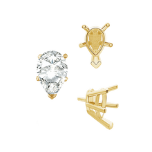 Load image into Gallery viewer, ITI NYC V-End Pear Shape Solitaire Settings With Peg in 14K Gold (5.00 x 3.00 mm - 12.00 x 8.00 mm)
