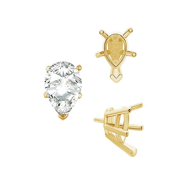 ITI NYC V-End Pear Shape Solitaire Settings With Peg in 14K Gold (5.00 x 3.00 mm - 12.00 x 8.00 mm)