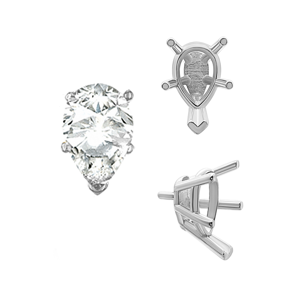 ITI NYC V-End Pear Shape Solitaire Settings With Peg in 14K Gold (5.00 x 3.00 mm - 12.00 x 8.00 mm)