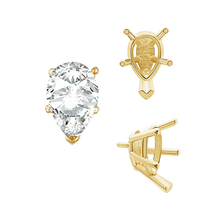 Load image into Gallery viewer, ITI NYC V-End Pear Shape Solitaire Settings With Peg in 14K Gold (5.00 x 3.00 mm - 12.00 x 8.00 mm)
