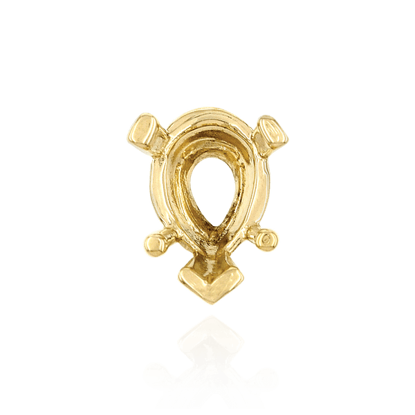ITI NYC V-End Pear Shape Heavy Tapered Settings in 14K Gold (6.00 x 4.00 mm - 26.00 x 18.00 mm)