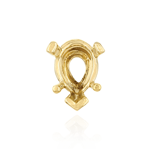 ITI NYC V-End Pear Shape Heavy Tapered Settings in 14K Gold (6.00 x 4.00 mm - 15.00 x 9.00 mm)