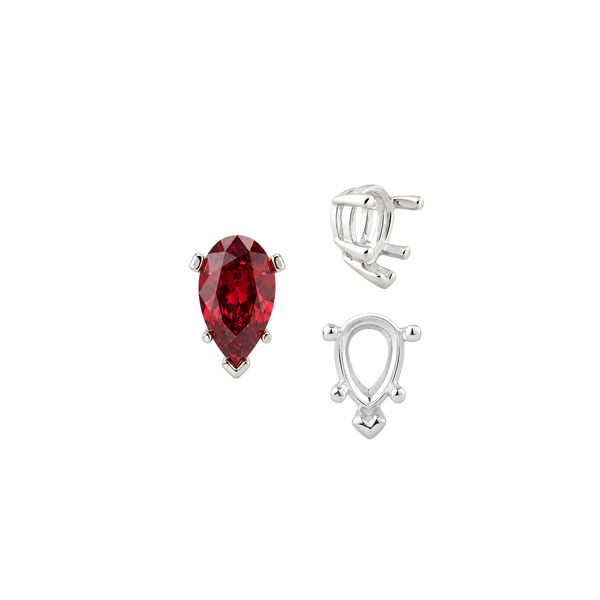ITI NYC V-End Pear Shape Heavy Tapered Settings in Sterling Silver (6.00 x 4.00 mm - 15.00 x 9.00 mm)