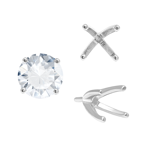 ITI NYC Four Prong Round High Tiffany Settings With Peg in 18K Gold (Casting) (4.75 mm - 9.25 mm)