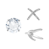 ITI NYC Four Prong Round High Tiffany Settings With Peg in Sterling Silver (Casting) (3.50 mm - 11.75 mm)