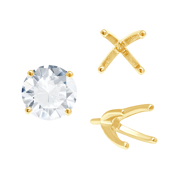 ITI NYC Four Prong Round High Tiffany Settings With Peg in 14K Gold (Casting) (3.50 mm - 11.75 mm)