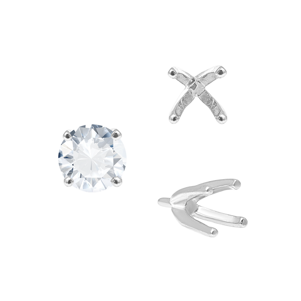 ITI NYC Four Prong Round High Tiffany Settings With Peg in 14K Gold (Casting) (3.50 mm - 11.75 mm)