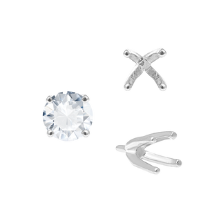 ITI NYC Four Prong Round High Tiffany Settings With Peg in Sterling Silver (Casting) (3.50 mm - 11.75 mm)