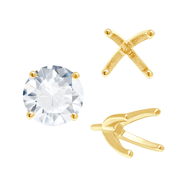 ITI NYC Four Prong Round High Tiffany Settings With Peg in 14K Gold (Casting) (3.50 mm - 11.75 mm)