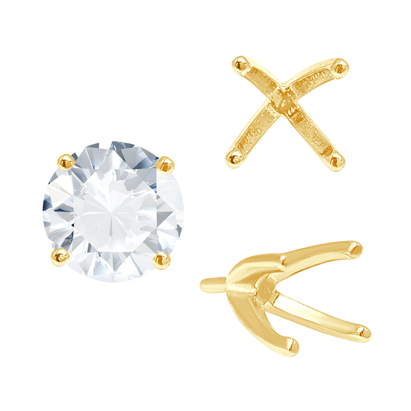 ITI NYC Four Prong Round High Tiffany Settings With Peg in 14K Gold (Casting) (3.50 mm - 11.75 mm)
