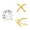 ITI NYC Four Prong Round High Tiffany Settings With Peg in 14K Gold (Casting) (3.50 mm - 11.75 mm)