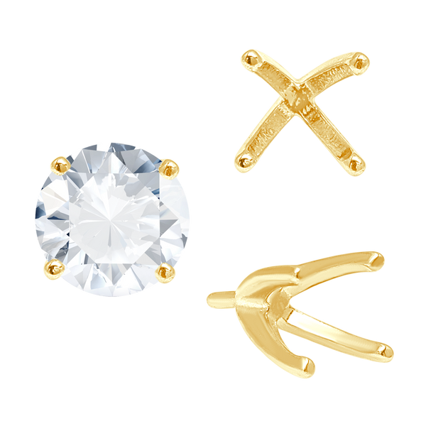 ITI NYC Four Prong Round High Tiffany Settings With Peg in 14K Gold (Casting) (3.50 mm - 11.75 mm)