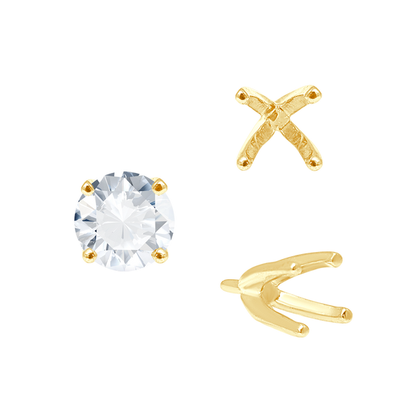 ITI NYC Four Prong Round High Tiffany Settings With Peg in 14K Gold (Casting) (3.50 mm - 11.75 mm)