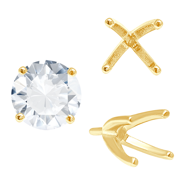 ITI NYC Four Prong Round High Tiffany Settings With Peg in 14K Gold (Casting) (3.50 mm - 11.75 mm)