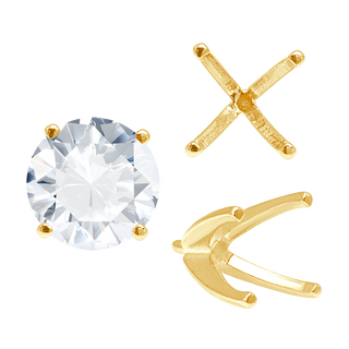 ITI NYC Four Prong Round High Tiffany Settings With Peg in 14K Gold (Casting) (3.50 mm - 11.75 mm)
