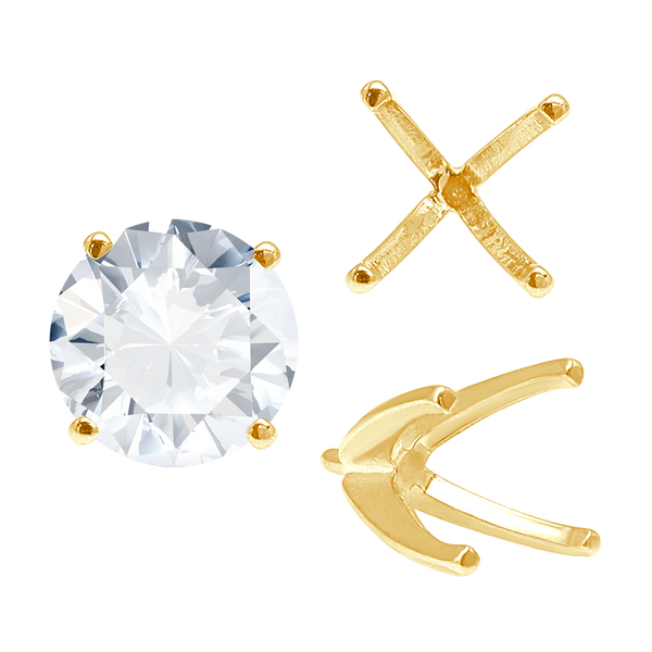 ITI NYC Four Prong Round High Tiffany Settings With Peg in 14K Gold (Casting) (3.50 mm - 11.75 mm)