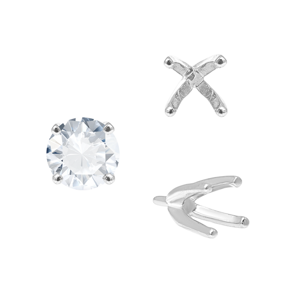ITI NYC Four Prong Round High Tiffany Settings With Peg in 14K Gold (Casting) (3.50 mm - 11.75 mm)