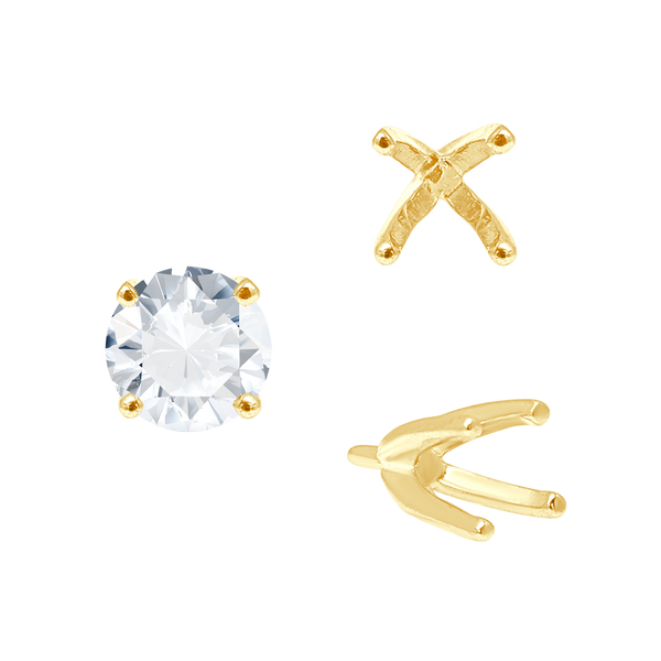 ITI NYC Four Prong Round High Tiffany Settings With Peg in 14K Gold (Casting) (3.50 mm - 11.75 mm)