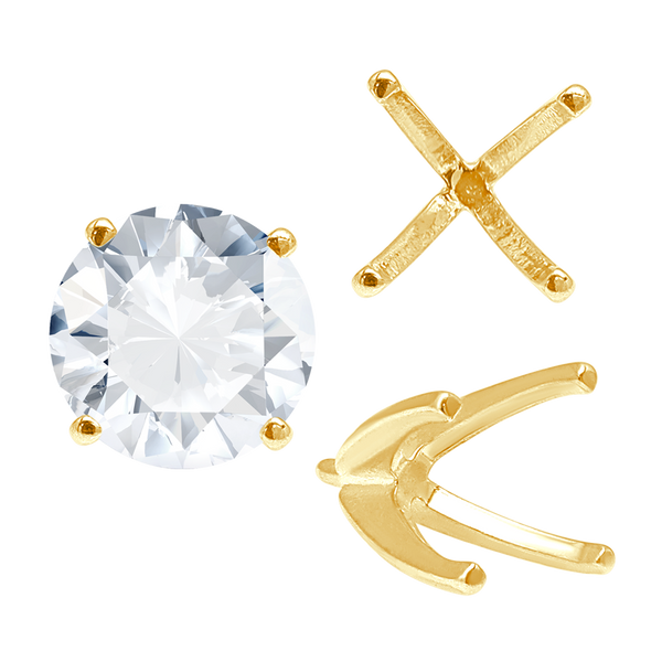 ITI NYC Four Prong Round High Tiffany Settings With Peg in 14K Gold (Casting) (3.50 mm - 11.75 mm)