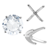 ITI NYC Four Prong Round High Tiffany Settings With Peg in Sterling Silver (Casting) (3.50 mm - 11.75 mm)