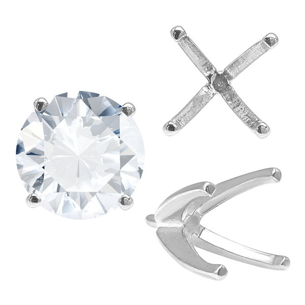 ITI NYC Four Prong Round High Tiffany Settings With Peg in Sterling Silver (Casting) (3.50 mm - 11.75 mm)