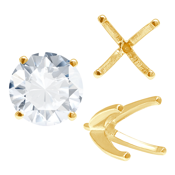 ITI NYC Four Prong Round High Tiffany Settings With Peg in 14K Gold (Casting) (3.50 mm - 11.75 mm)