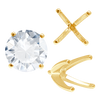 ITI NYC Four Prong Round High Tiffany Settings With Peg in 14K Gold (Casting) (3.50 mm - 11.75 mm)