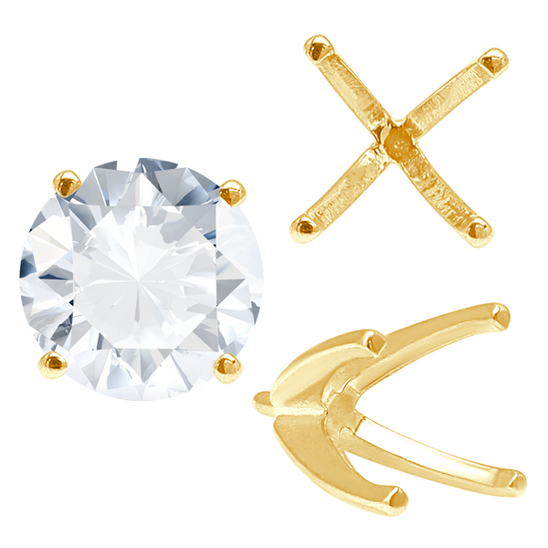 ITI NYC Four Prong Round High Tiffany Settings With Peg in 14K Gold (Casting) (3.50 mm - 11.75 mm)