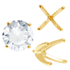ITI NYC Four Prong Round High Tiffany Settings With Peg in 14K Gold (Casting) (3.50 mm - 11.75 mm)