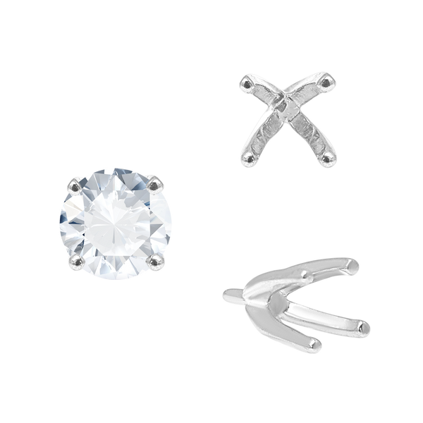 ITI NYC Four Prong Round High Tiffany Settings With Peg in 14K Gold (Casting) (3.50 mm - 11.75 mm)