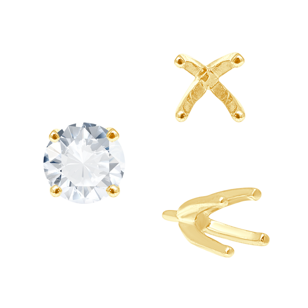 ITI NYC Four Prong Round High Tiffany Settings With Peg in 14K Gold (Casting) (3.50 mm - 11.75 mm)