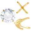 ITI NYC Four Prong Round High Tiffany Settings With Peg in 14K Gold (Casting) (3.50 mm - 11.75 mm)