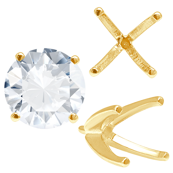 ITI NYC Four Prong Round High Tiffany Settings With Peg in 14K Gold (Casting) (3.50 mm - 11.75 mm)