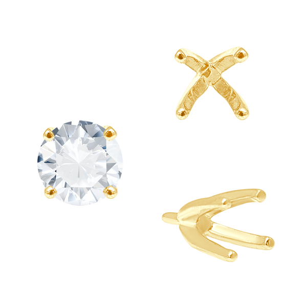 ITI NYC Four Prong Round High Tiffany Settings With Peg in 14K Gold (Casting) (3.50 mm - 11.75 mm)