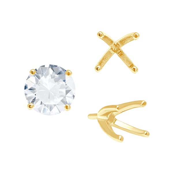 ITI NYC Four Prong Round High Tiffany Settings With Peg in 14K Gold (Casting) (3.50 mm - 11.75 mm)