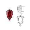 ITI NYC V-End Pear Shape Heavy Tapered Settings in Sterling Silver (6.00 x 4.00 mm - 15.00 x 9.00 mm)
