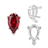 ITI NYC V-End Pear Shape Heavy Tapered Settings in Sterling Silver (6.00 x 4.00 mm - 15.00 x 9.00 mm)
