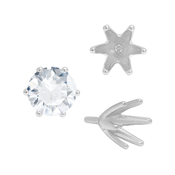 ITI NYC Six Prong Round High Tiffany Settings With Peg in 14K Gold (Casting) (3.50 mm - 11.00 mm)