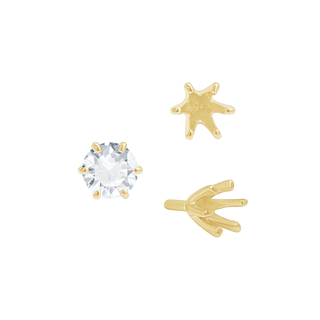 ITI NYC Six Prong Round High Tiffany Settings With Peg in 14K Gold (Casting) (3.50 mm - 11.00 mm)