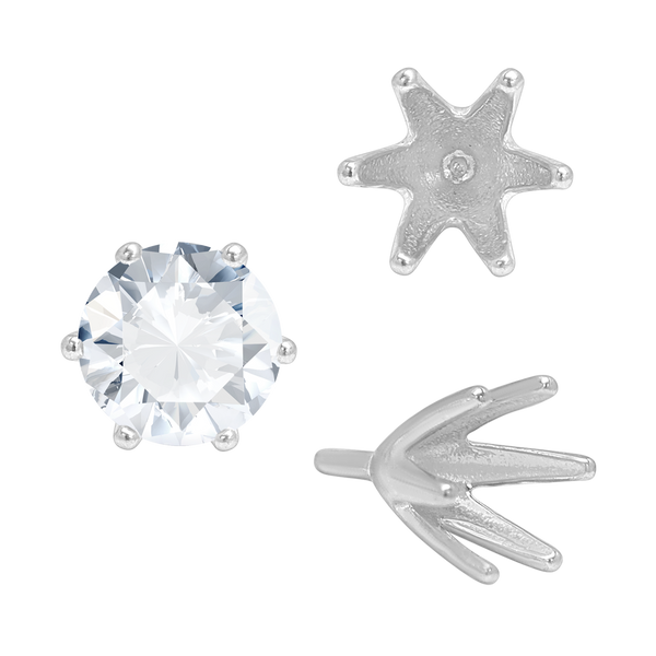 ITI NYC Six Prong Round High Tiffany Settings With Peg in 14K Gold (Casting) (3.50 mm - 11.00 mm)