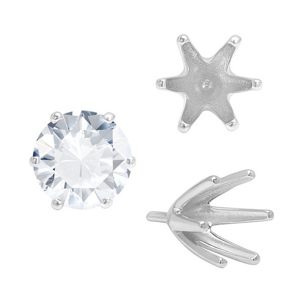 ITI NYC Six Prong Round High Tiffany Settings With Peg in 14K Gold (Casting) (3.50 mm - 11.00 mm)