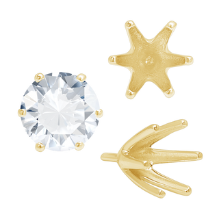 ITI NYC Six Prong Round High Tiffany Settings With Peg in 14K Gold (Casting) (3.50 mm - 11.00 mm)
