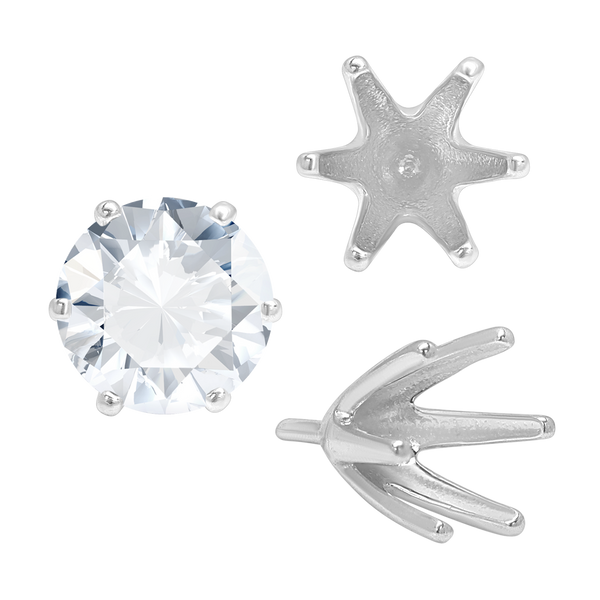 ITI NYC Six Prong Round High Tiffany Settings With Peg in 14K Gold (Casting) (3.50 mm - 11.00 mm)
