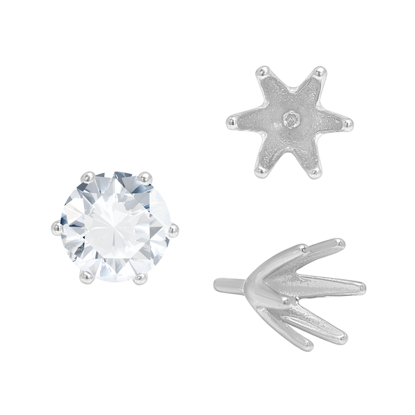 ITI NYC Six Prong Round High Tiffany Settings With Peg in 14K Gold (Casting) (3.50 mm - 11.00 mm)