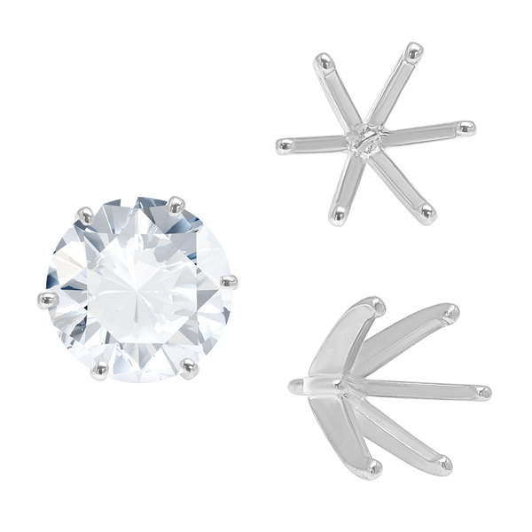 ITI NYC Six Prong Round Heavy High Tiffany Settings With Peg in Sterling Silver (Casting) (3.25 mm - 9.25 mm)