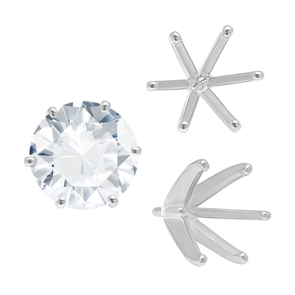 ITI NYC Six Prong Round Heavy High Tiffany Settings With Peg in Sterling Silver (Casting) (3.25 mm - 9.25 mm)
