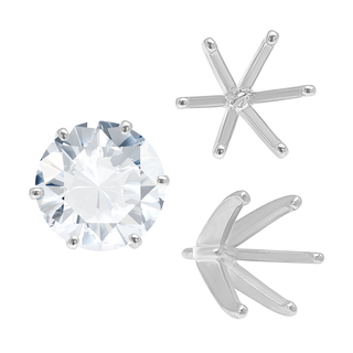 ITI NYC Six Prong Round Heavy High Tiffany Settings With Peg in Sterling Silver (Casting) (3.25 mm - 9.25 mm)