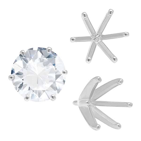 ITI NYC Six Prong Round Heavy High Tiffany Settings With Peg in Sterling Silver (Casting) (3.25 mm - 9.25 mm)